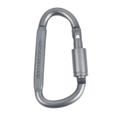 Heavy-duty D-shaped aluminium carabiner hooks from ECOTREK, durable accessories for securing gear or keychains.