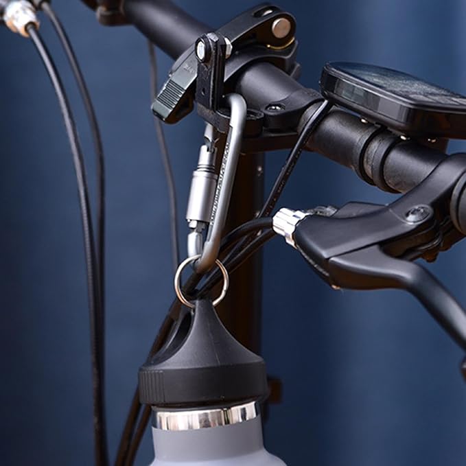 Heavy-duty D-shaped aluminium carabiner hooks by ECOTREK, durable accessories for securing gear and outdoor equipment.