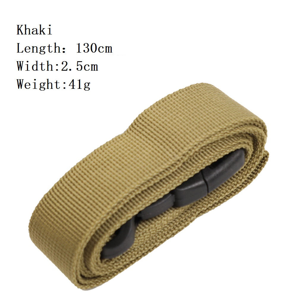 Green ECOTREK luggage straps, adjustable travel packing accessories securing suitcases during transit.
