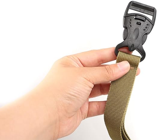 Green ECOTREK adjustable luggage straps, travel packing accessories with secure buckles for baggage security.