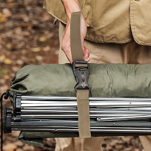 Green ECOTREK luggage straps, adjustable travel packing accessories securing suitcases and bags during transit.