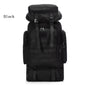 Black ECOTREK 80L hiking and camping backpack, waterproof and durable, designed for outdoor adventures and outdoor gear storage.