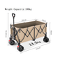 ECOTREK heavy-duty collapsible trolley wagon cart with all-terrain wheels, large 260L capacity in black for versatile hauling.