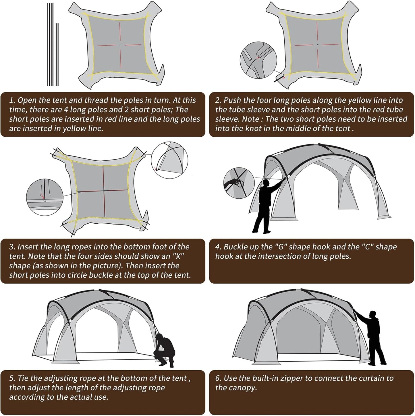 ECOTREK dome canopy gazebo tent with two sidewalls, measuring 4.2 x 4.2 x 2.3 meters, ideal for outdoor shade and shelter