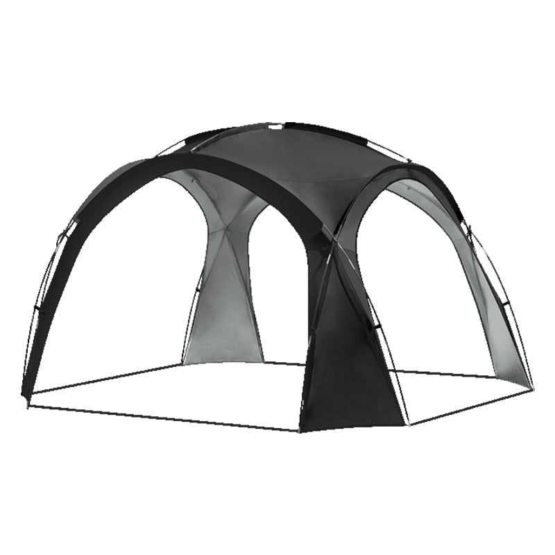 Beige ECOTREK party tent canopy with UPF50+ sun protection, measuring 320x320x205 cm, suitable for family outdoor events.
