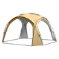 Beige ECOTREK party tent canopy with UPF50+ sun protection, measuring 320 x 320 x 205 cm, suitable for family outdoor gatherings.