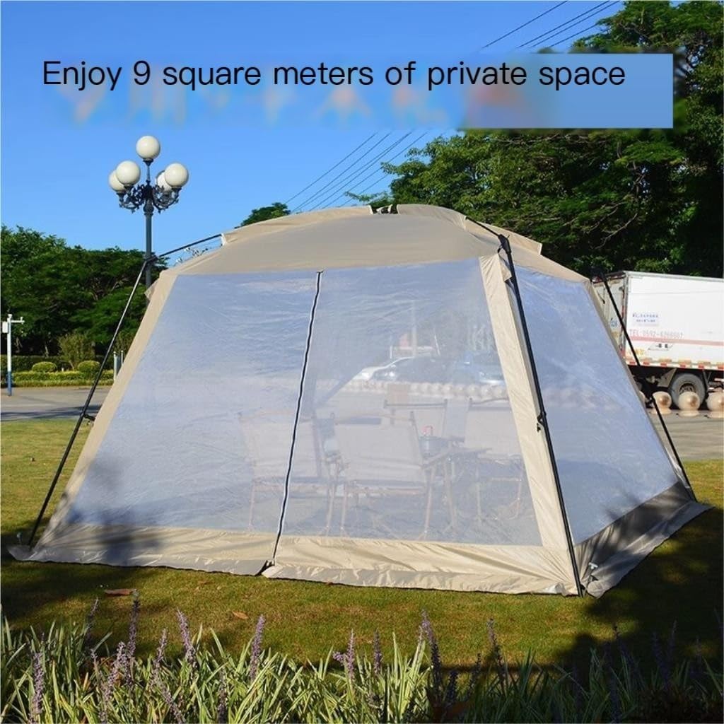 ECOTREK black anti-mosquito canopy tent with mesh screen, portable for beach and camping, providing insect protection.