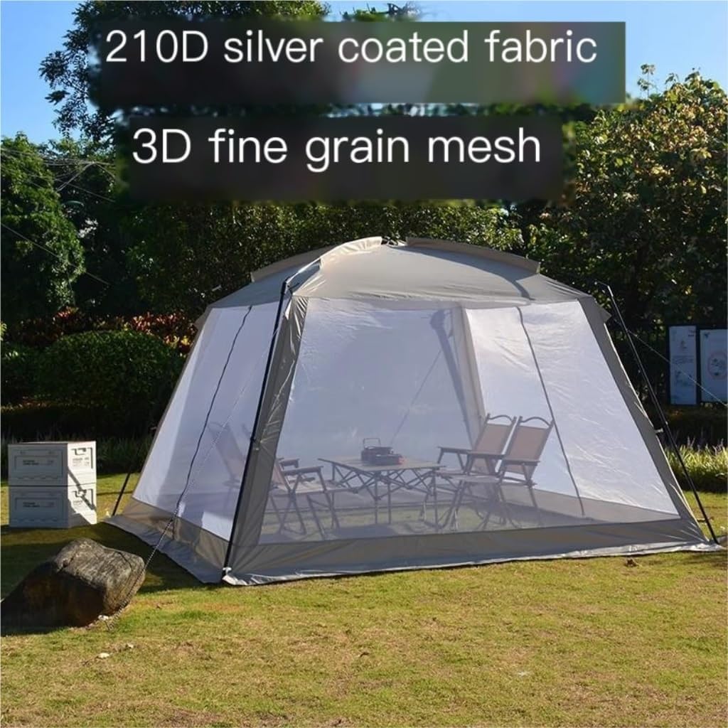 ECOTREK black anti-mosquito canopy tent with mesh screen, portable for beach and camping, providing insect protection.