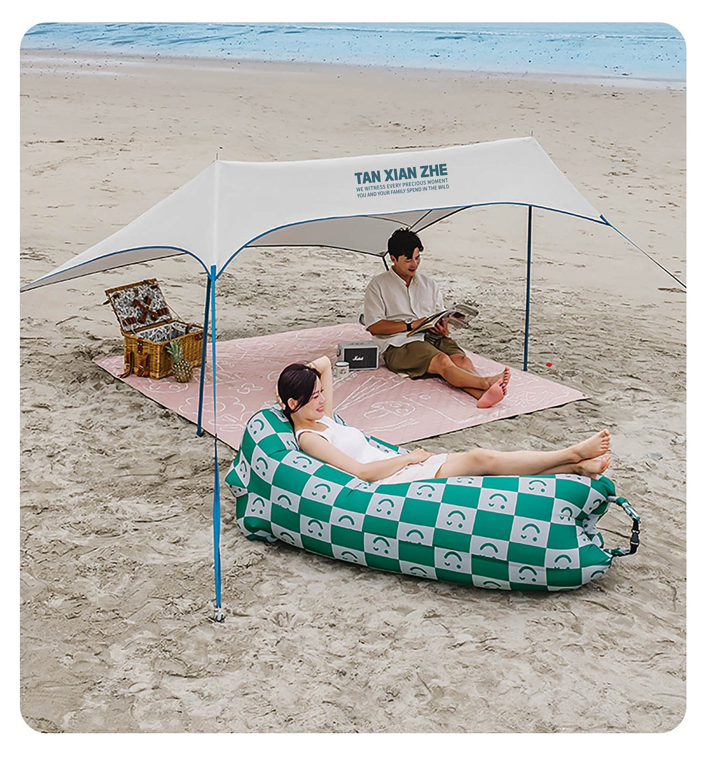 ECOTREK ultra-lightweight outdoor camping canopy tent with silver coating provides shade and protection during outdoor adventures.