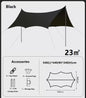 ECOTREK portable camping canopy with black-glue coating, off-white outdoor sun shelter for beach and outdoor activities
