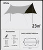 ECOTREK portable camping canopy with black-glue coating, off-white outdoor sun shelter for beach and outdoor activities