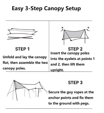 ECOTREK portable black-glue coated camping canopy, off-white canopy for beach and outdoor sun shelter.