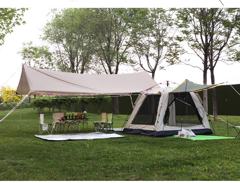 Small green ECOTREK square sun shade sail canopy, waterproof outdoor canopy for garden, patio, and outdoor parties.