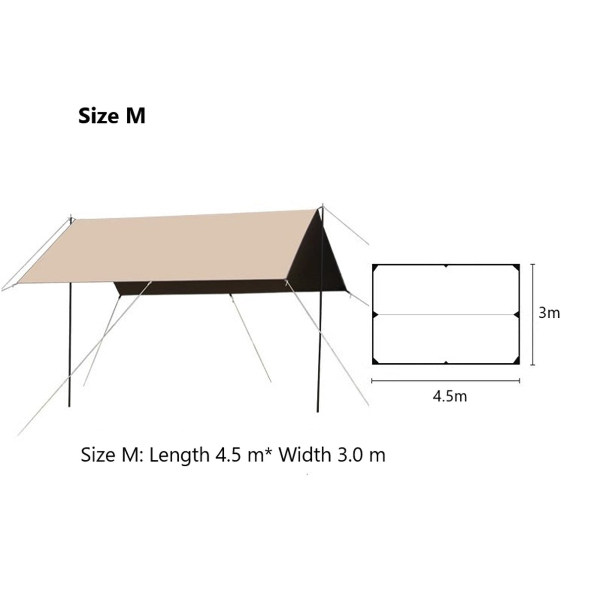 Green square ECOTREK waterproof outdoor canopy sun shade sail for garden, patio, and outdoor parties.