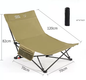 ECOTREK black portable folding beach chair with enhanced size and comfort, suitable for outdoor relaxation and easy transport.