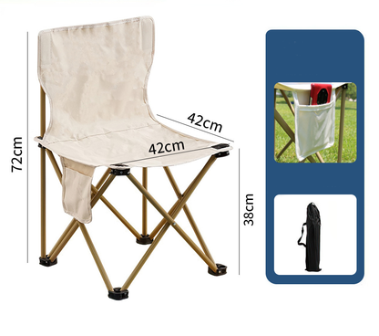 Black ECOTREK ultralight folding chair for camping, fishing, and picnics, featuring portable design and sturdy frame.