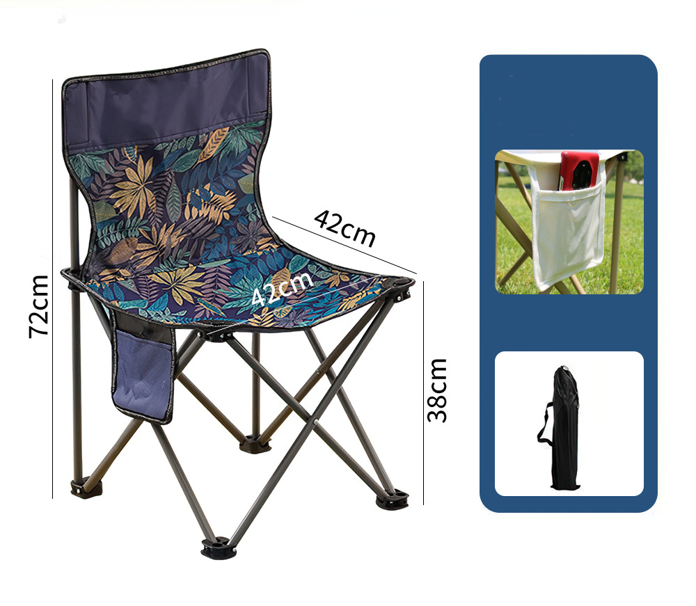 Black ECOTREK ultralight portable folding chair suitable for camping, fishing, and picnics with a compact, foldable design.