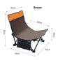 Gray ECOTREK portable folding beach chair suitable for outdoor and office use, showing a compact, lightweight design with armrests.