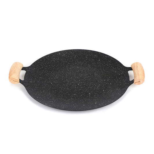 ECOTREK 30cm portable barbecue plate with non-stick surface, ideal for outdoor cooking and grilling.