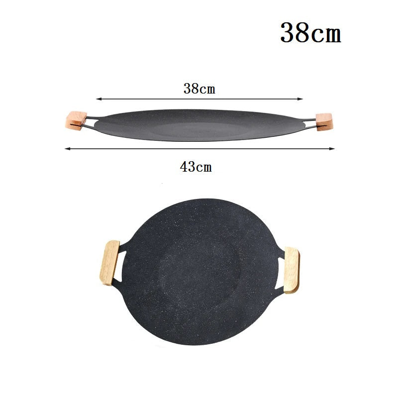 ECOTREK 30cm portable non-stick barbecue plate, ideal for outdoor cooking and grilling, with a durable, easy-to-clean surface.