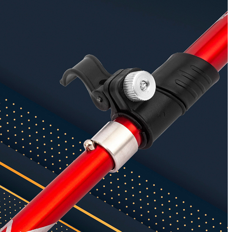 Black ECOTREK aluminum alloy folding trekking pole, ultralight hiking pole with adjustable sections for outdoor trekking.