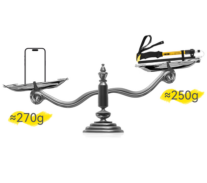 Black foldable ECOTREK hiking pole made of 7075 aluminum, extendable from 110 to 135 cm for trekking and outdoor trekking activities.
