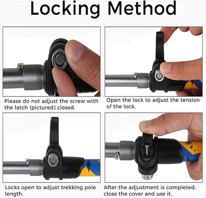 ECOTREK 7075 aluminium trekking pole with quick lock system, silver hiking pole designed for outdoor trekking and hiking activities.