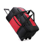 Black ECOTREK expandable rolling checked-in duffle bag with wheels, large storage capacity for travel and luggage.