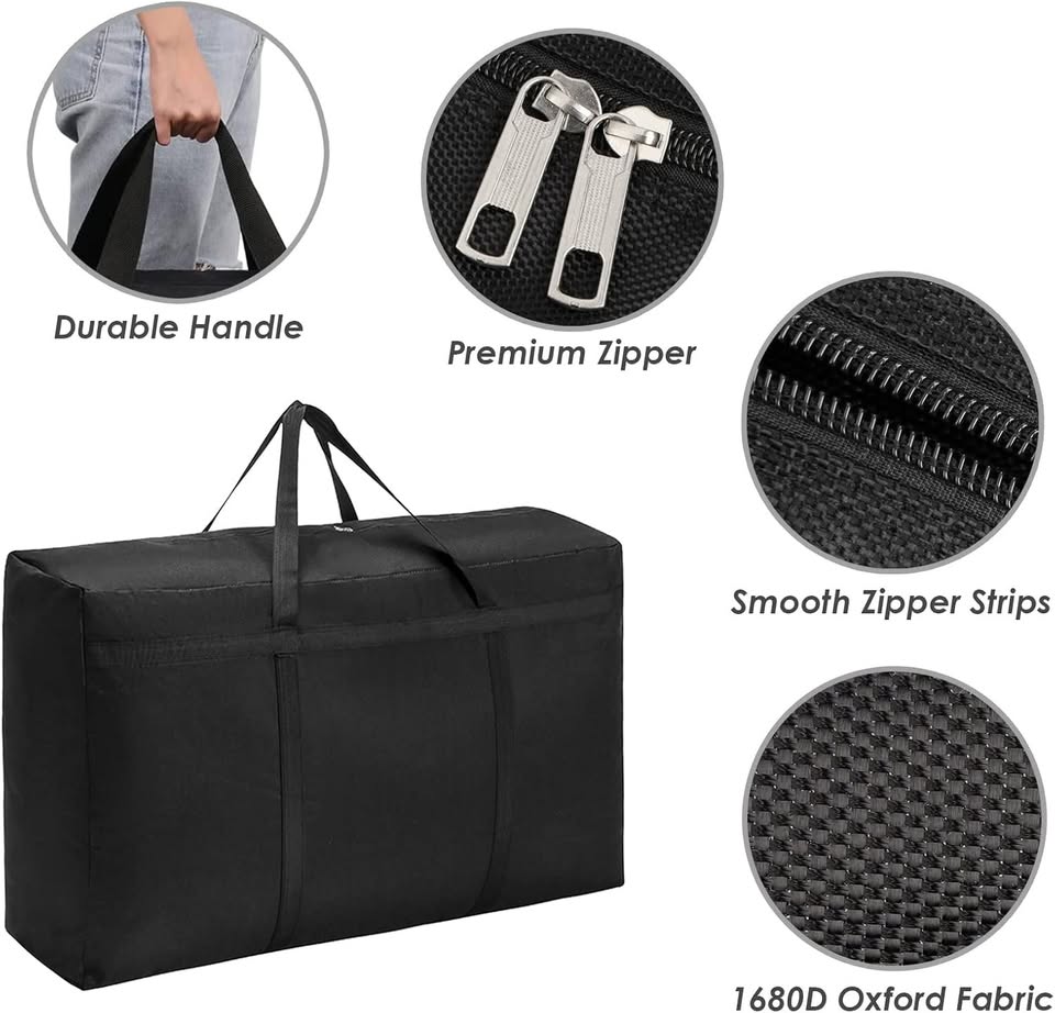 Extra large ECOTREK heavy-duty storage bag in black, 150L capacity, durable and spacious for organizing large items.