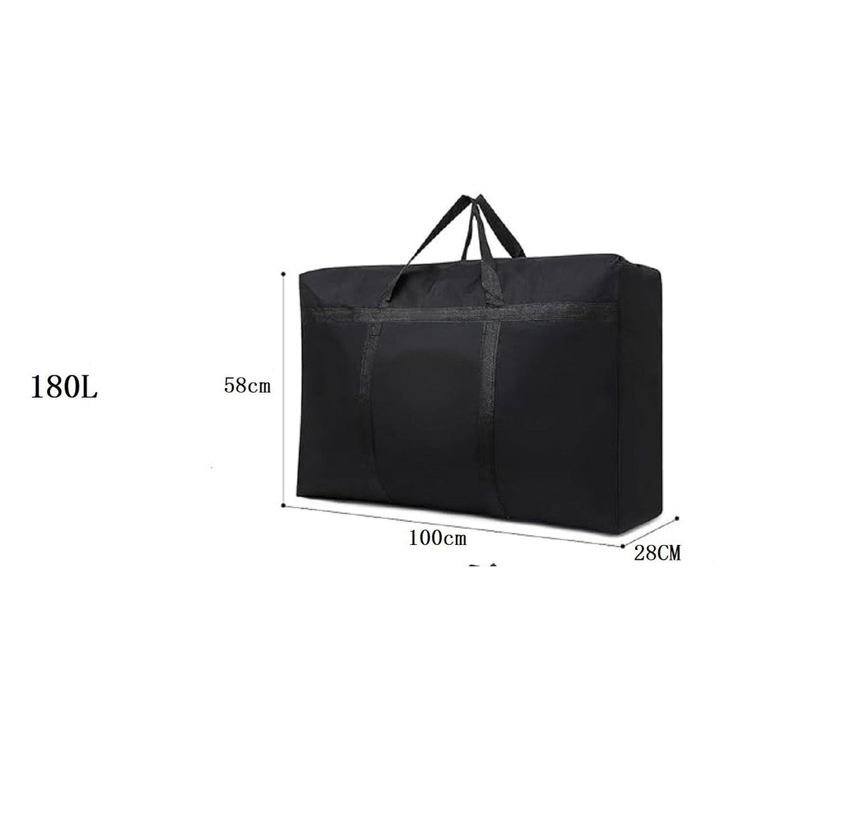 Extra large heavy-duty ECOTREK storage bag in black, 180L capacity, durable and suitable for organizing and storing large items.