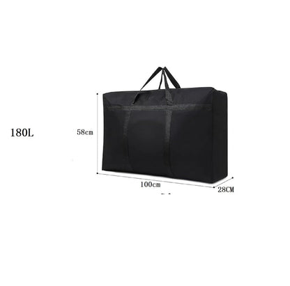 Extra large heavy-duty ECOTREK storage bag in black, 180L capacity, durable and suitable for organizing and storing large items.