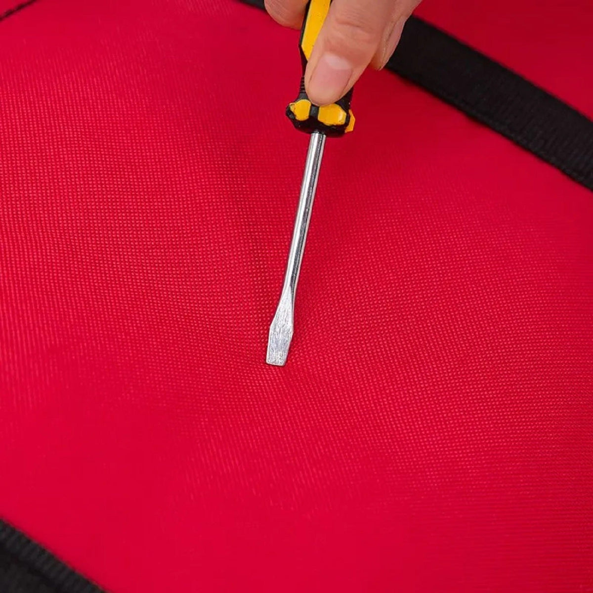 Large foldable ECOTREK 100L storage bag for travel or home use, made of durable material with handles for easy carrying.