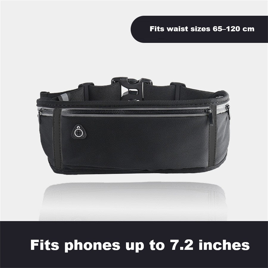 Pink ECOTREK waterproof running belt with adjustable elastic strap and sweatproof waist for secure storage during exercise.