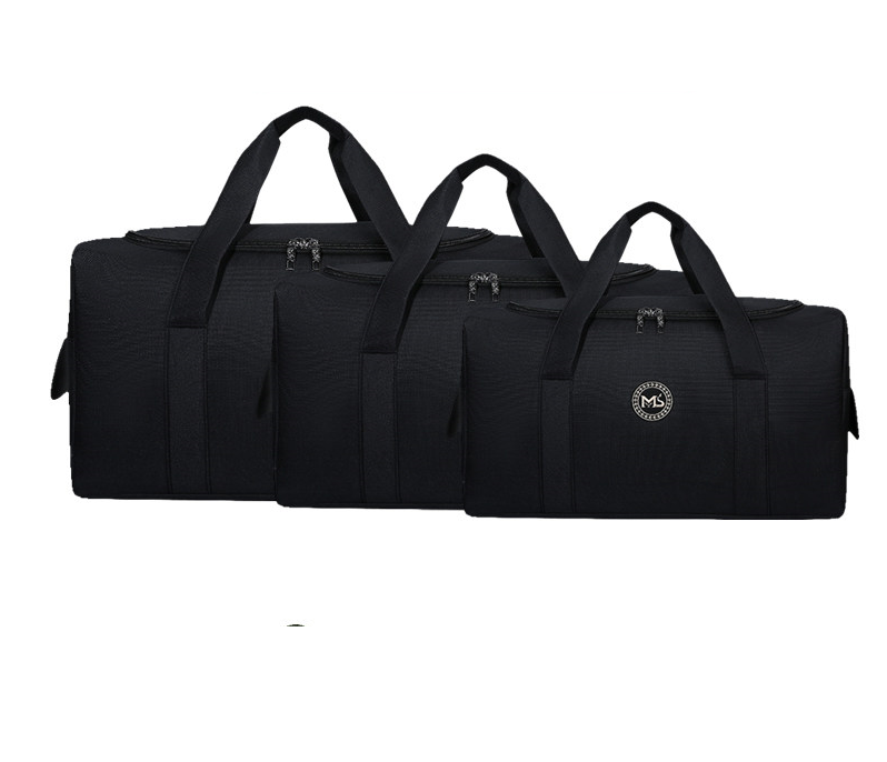 Small black ECOTREK outdoor travel and camping gear storage bag with 40L capacity, available in three sizes.