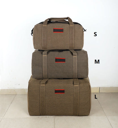 ECOTREK canvas storage bag with high capacity for travel, camping, and moving, shown with compact, durable fabric and zipper closure.