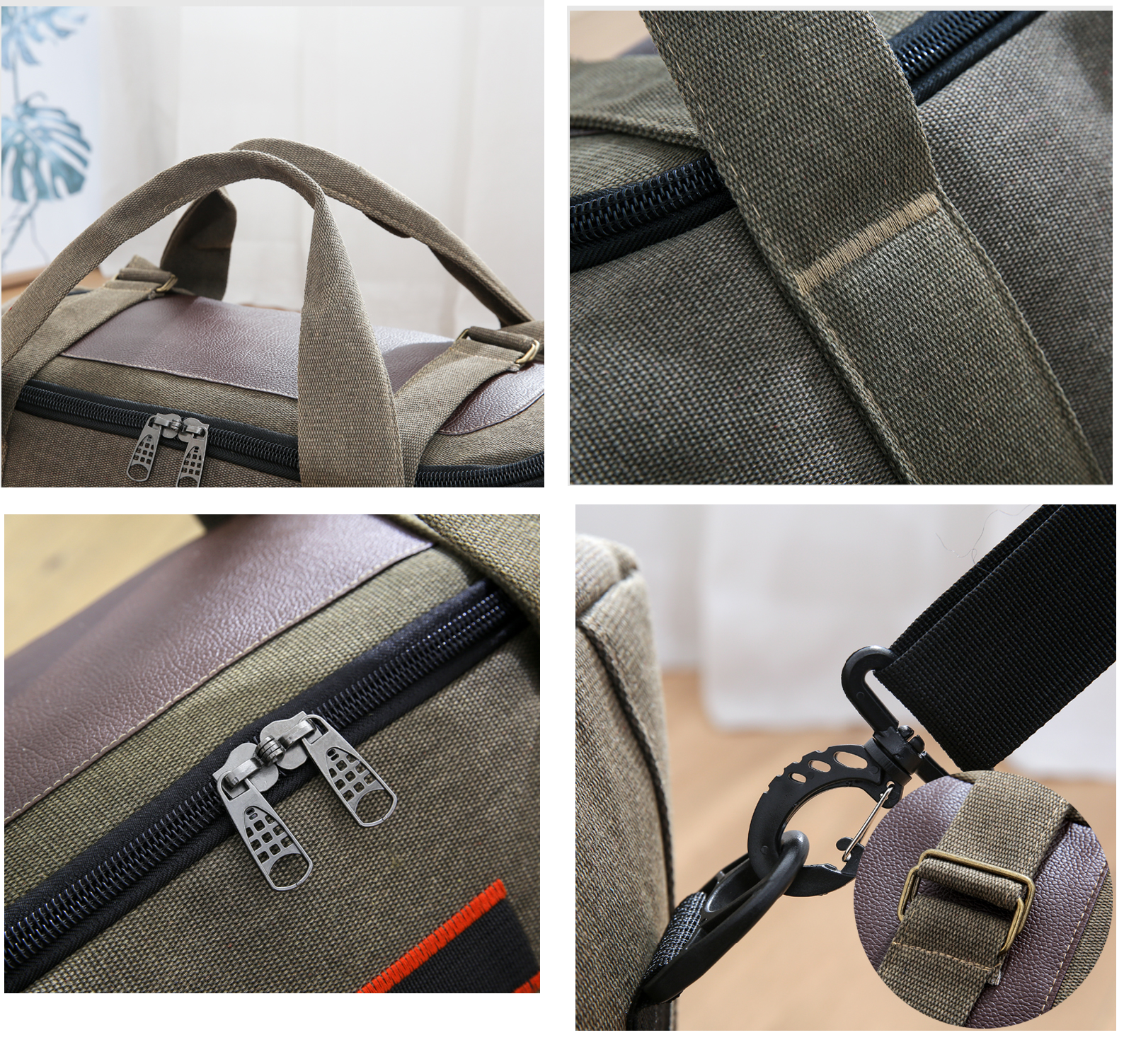 ECOTREK canvas storage bag with high capacity, suitable for travel, camping, and moving luggage organization.