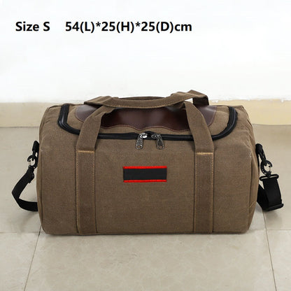 ECOTREK canvas storage bag for travel, camping, and moving, high-capacity luggage bag with durable fabric and spacious design.
