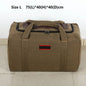 ECOTREK canvas storage bag, high-capacity travel and camping luggage bag with multiple compartments for organized storage.