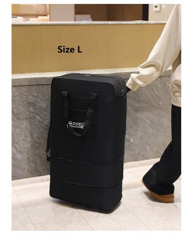 ECOTREK high-capacity foldable storage bag with wheels, airline checked luggage, ideal for travel and extra packing space