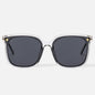 ECOTREK women's oversized beige sunglasses with retro square design and UV400 protection.