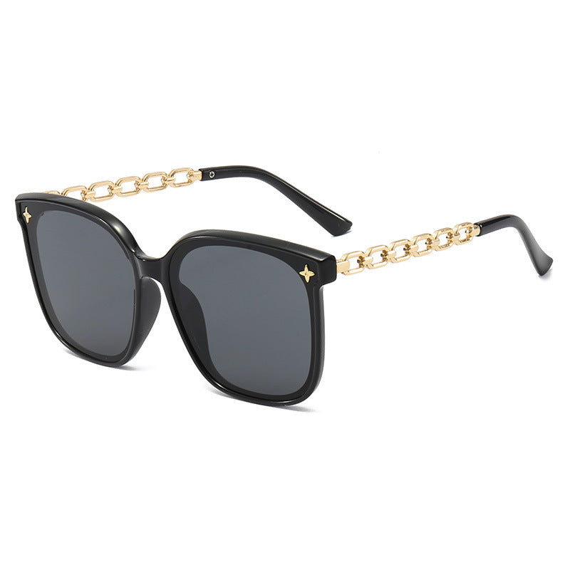 ECOTREK women's oversized sunglasses in beige with UV400 protection and retro square frame fashion shades.