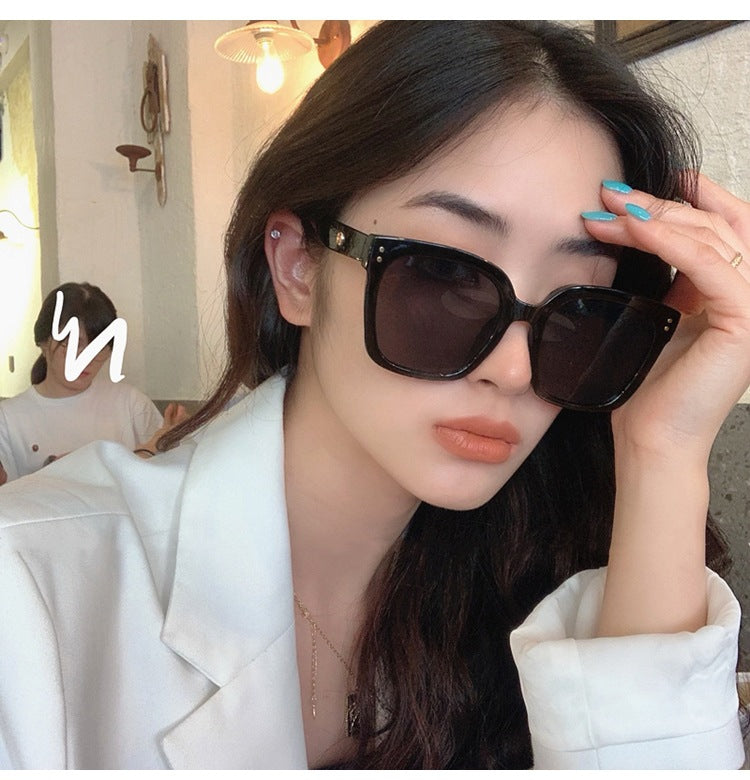 ECOTREK polarized square sunglasses for women with UV400 protection, featuring retro fashion brown frames and lenses.