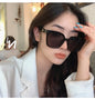 ECOTREK polarized square sunglasses for women with UV400 protection, featuring retro fashion brown frames and lenses.