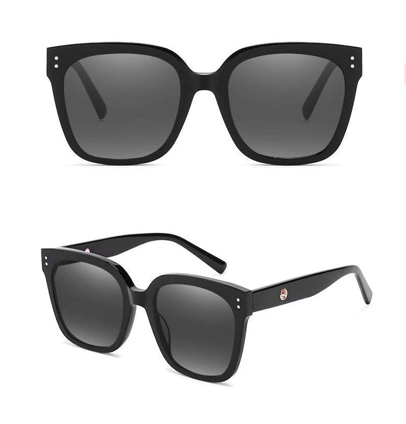 ECOTREK polarised square sunglasses for women with brown retro frames and UV400 protection, stylish fashion shades.