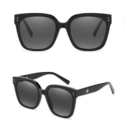 ECOTREK polarised square sunglasses for women with brown retro frames and UV400 protection, stylish fashion shades.