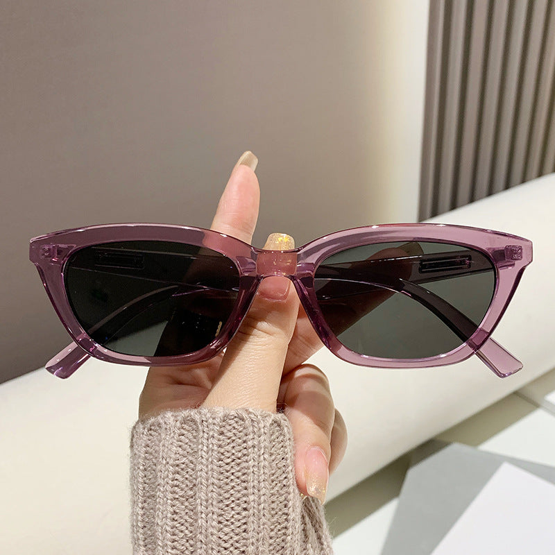ECOTREK Cat Eye Sunglasses in purple, retro small frame sunglasses for men and women, stylish fashion eyewear.