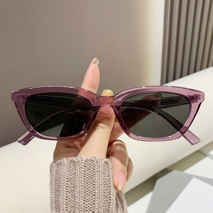ECOTREK Cat Eye Sunglasses in purple, retro small frame sunglasses for men and women, stylish fashion eyewear.