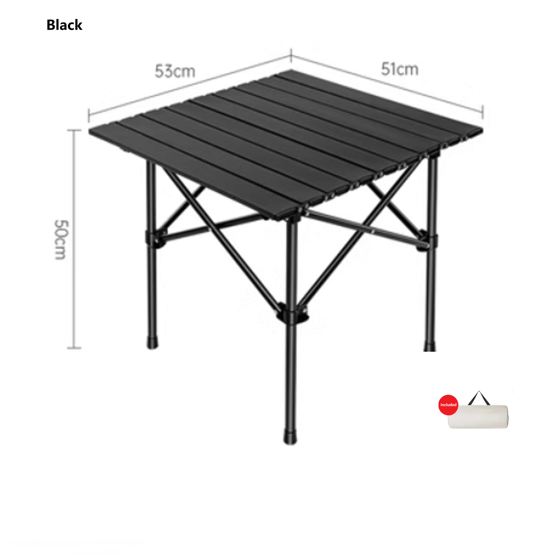 ECOTREK portable beige outdoor folding table for camping and picnics, lightweight and easy to carry.