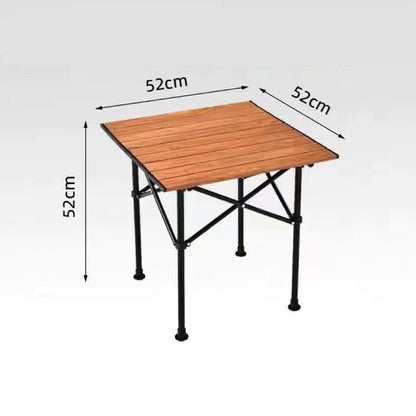 ECOTREK portable beige outdoor folding table for camping and picnics, lightweight and easy to carry.