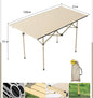 Black 120 cm portable folding camping table by ECOTREK, ideal for outdoor cooking, picnics, and camping trips.